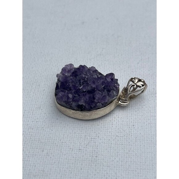 Vintage Amethyst Pendant Sterling Silver - Picture 3 of 3